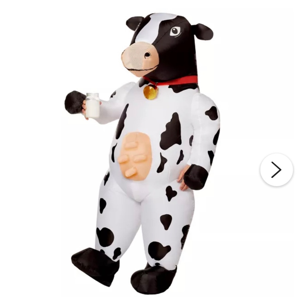 Inflatable Cow Costume One Size Child Boy Or Girl Halloween Worn Once